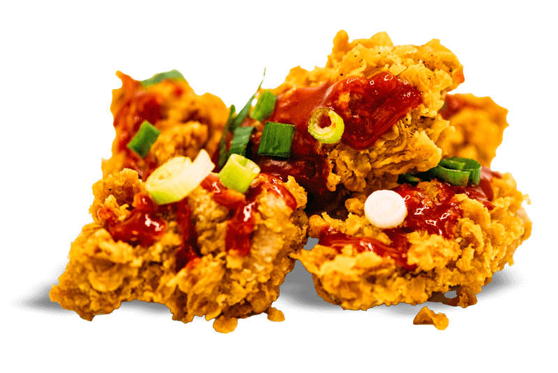 8 Sriracha & ceapa verde wings + cartofi prajiti